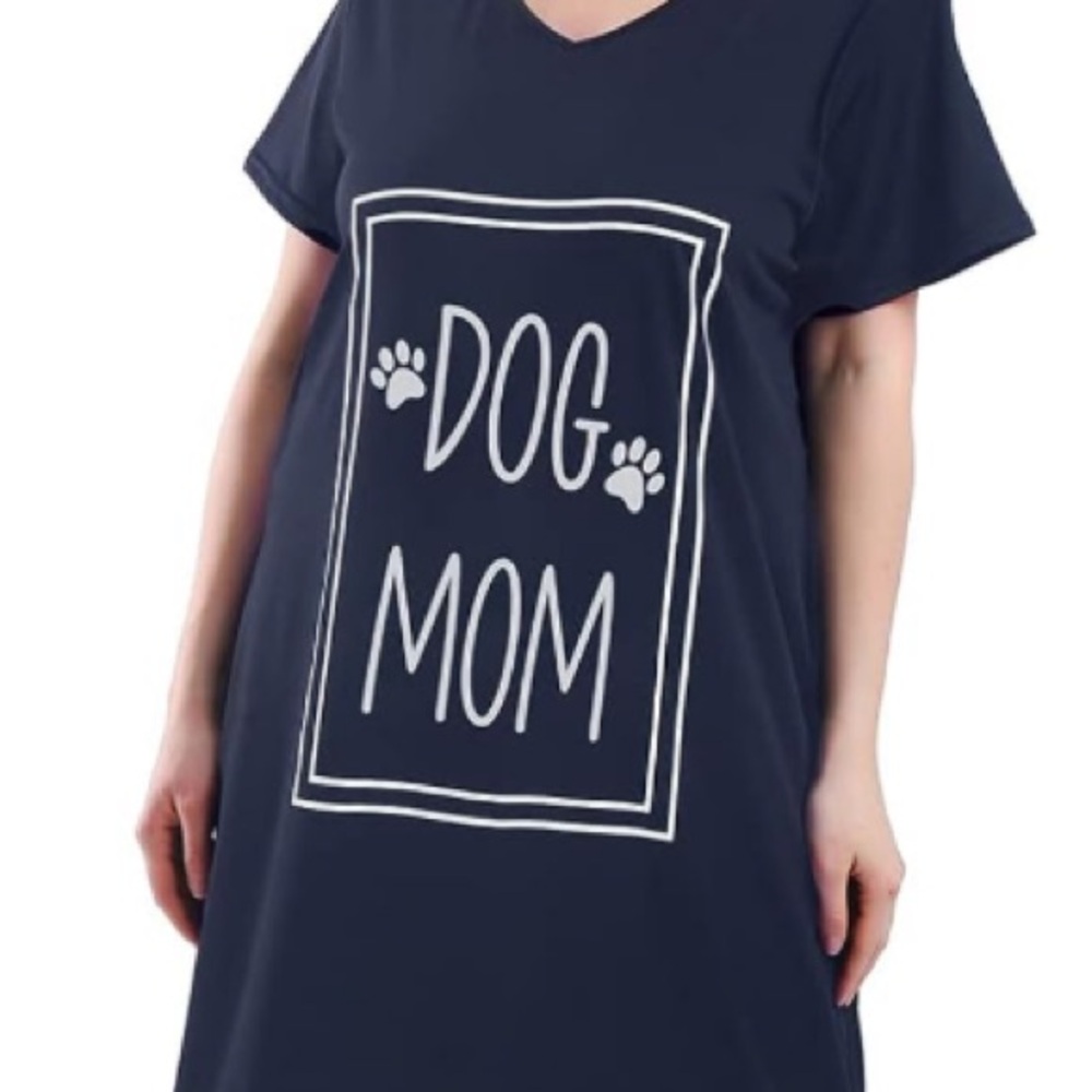 3 Pack Plus Size Nightgowns VNeck Nightshirts Short Sleeve Love & Coffee Dog Mom - Picture 11 of 12